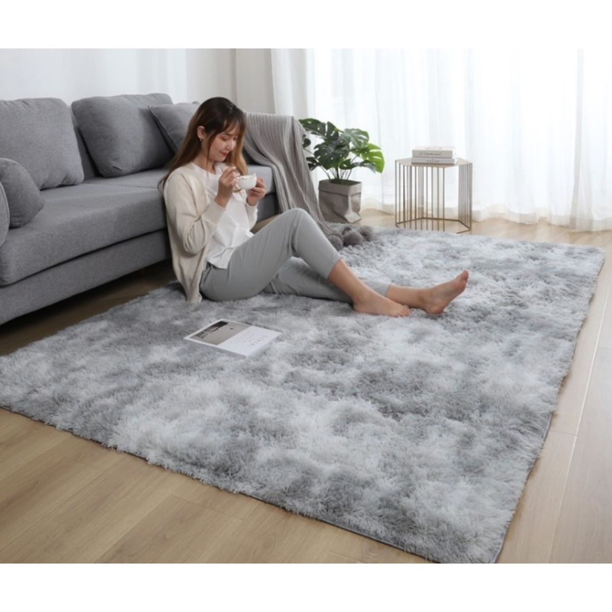 HOMER DESIGN - Alfombra 120x160cm Peluda Super Suave para living homer design