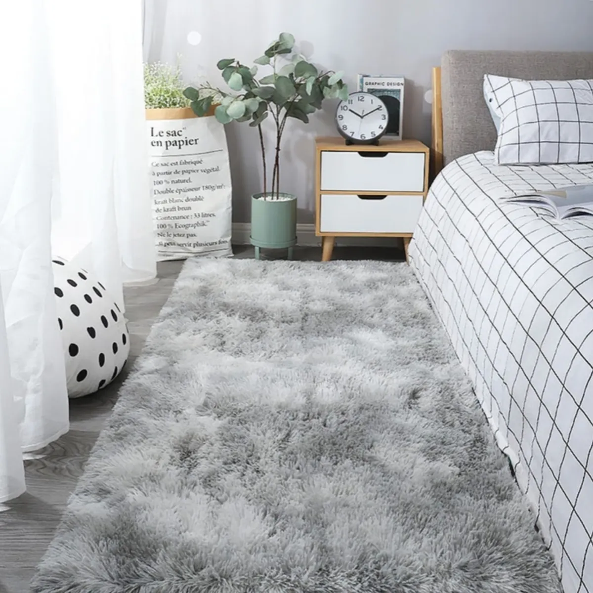 HOMER DESIGN - Bajada De Cama Peluda Alfombra 60x160 Cm Homer Design