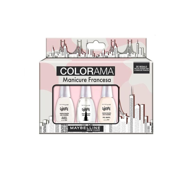 MAYBELLINE - Set Manicure Francesa Maybelline Colorama Esmaltes  Brillo