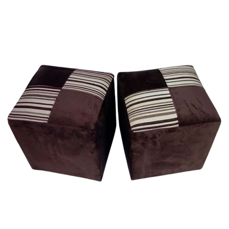 MUEBLERIA LATINA - PACK 2 POUF FELPA COMPOSE CHOCOLATE