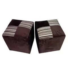 MUEBLERIA LATINA - PACK 2 POUF FELPA COMPOSE CHOCOLATE