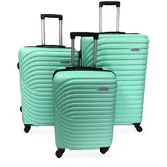 TODODESCUENTO - Set 3 Maletas Abs Ruedas 360° - Menta.