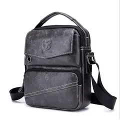 GENERICO - Bolso bandolera Hombre Cuero Genuino Bull Captain Mod Doble