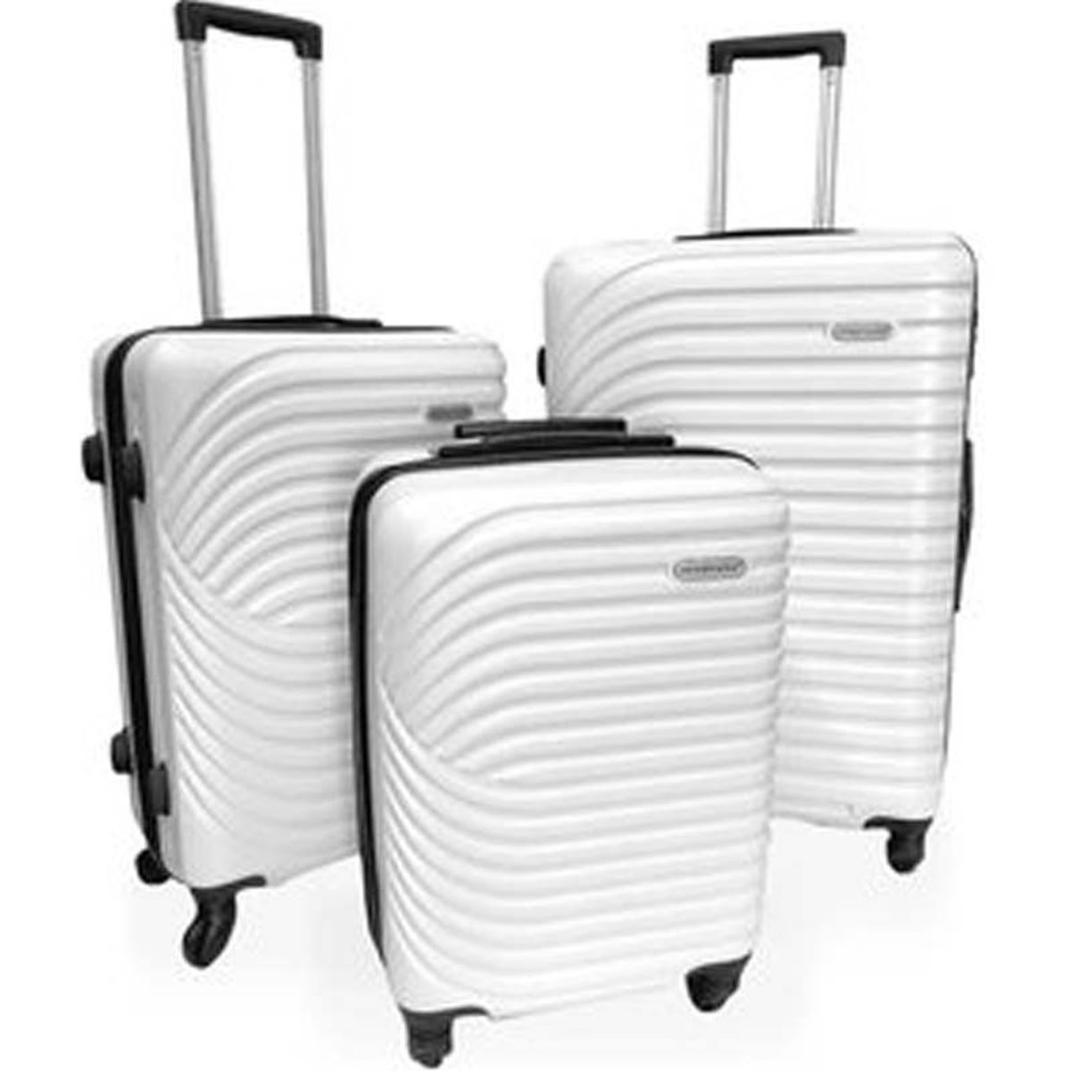 TODODESCUENTO - Set 3 Maletas Abs Ruedas 360° - BLANCO