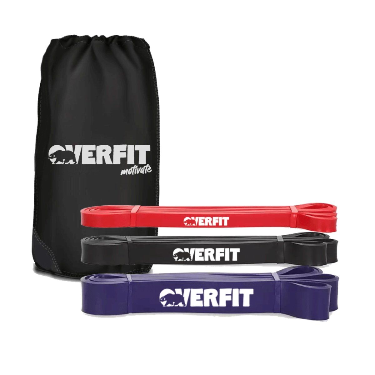 OVERFIT - Power Bands Resistencia x3 Bandas Elásticas Latex Overfit