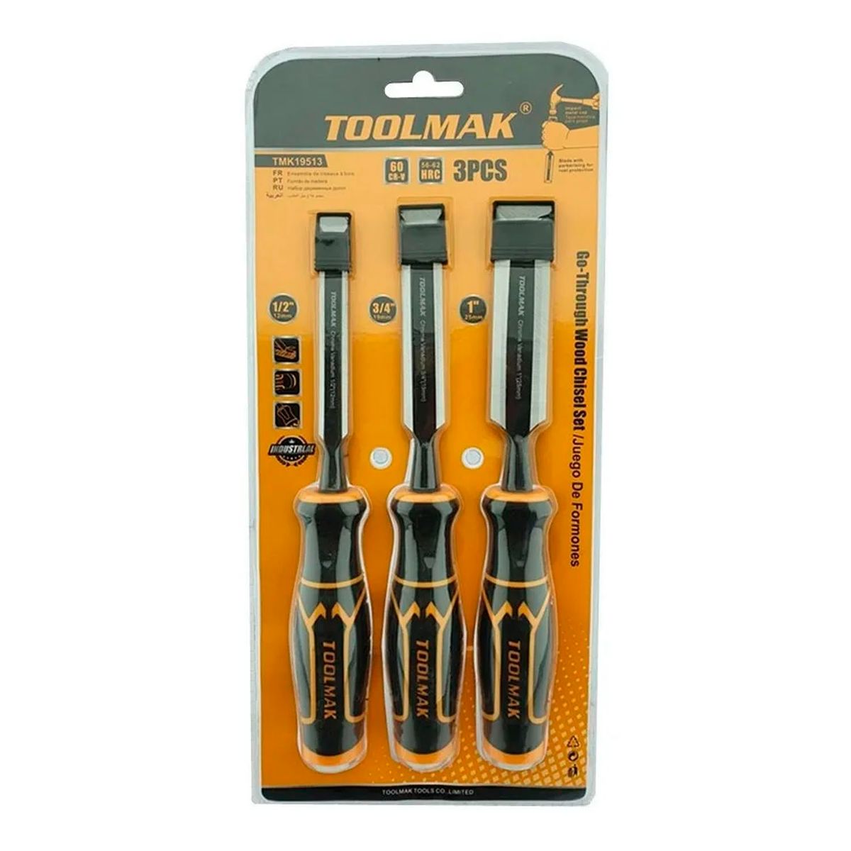 GENERICO - Set Kit Jgo De Formones Cinceles P/ Madera 3 Piezas Toolmak