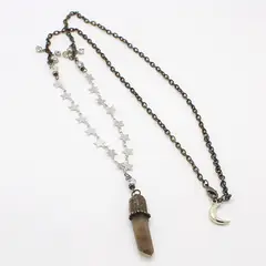 VEINTISEIS VEINTE - COLLAR CUARZO AHUMADO PLATA / JOYAS 2620.