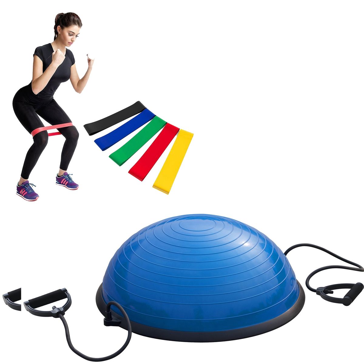 BASKO FITNESS - Bosu Ball Inflador y Manillas
