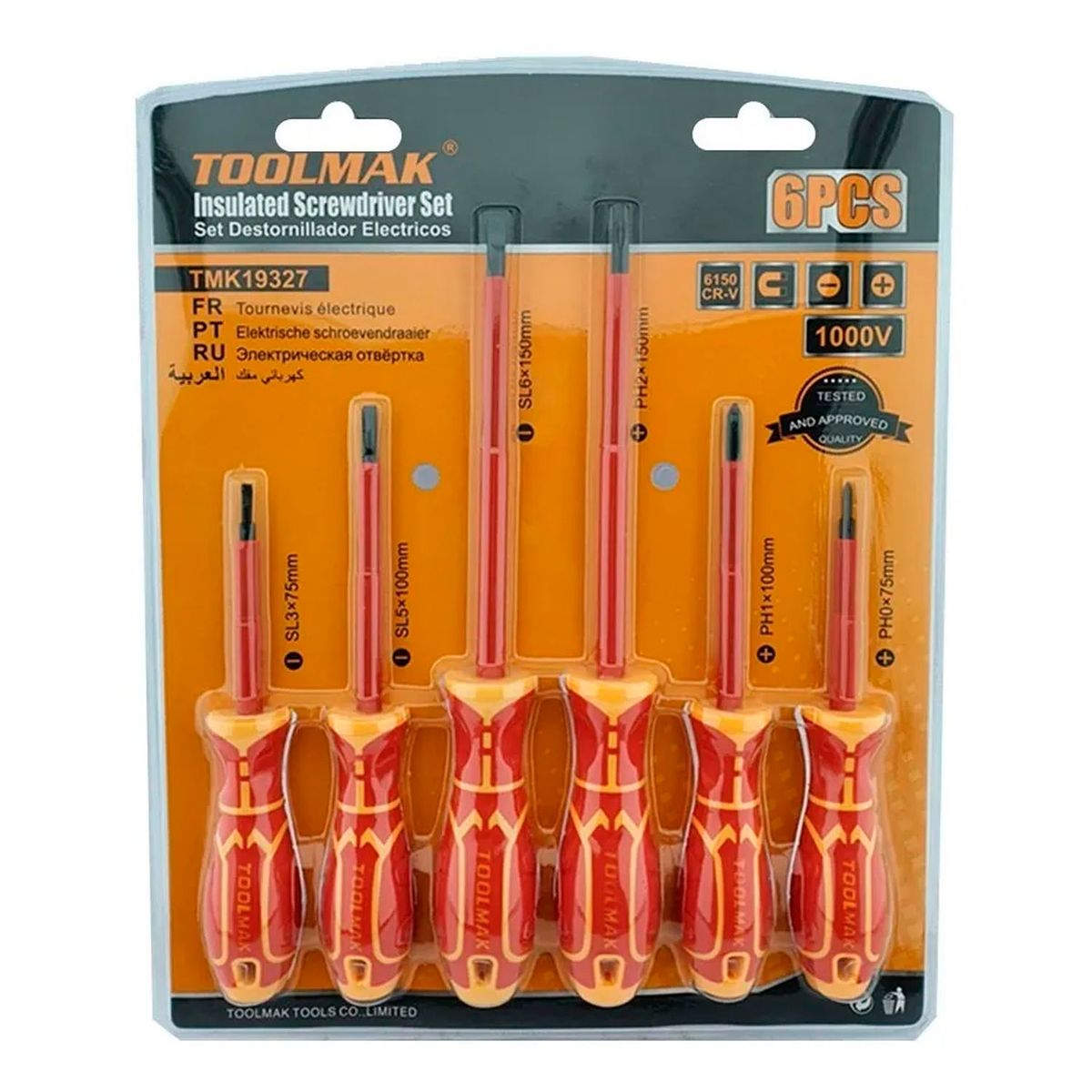 GENERICO - Set Kit Juego De Destornilladores Electricos 6 Pieza Toolmak