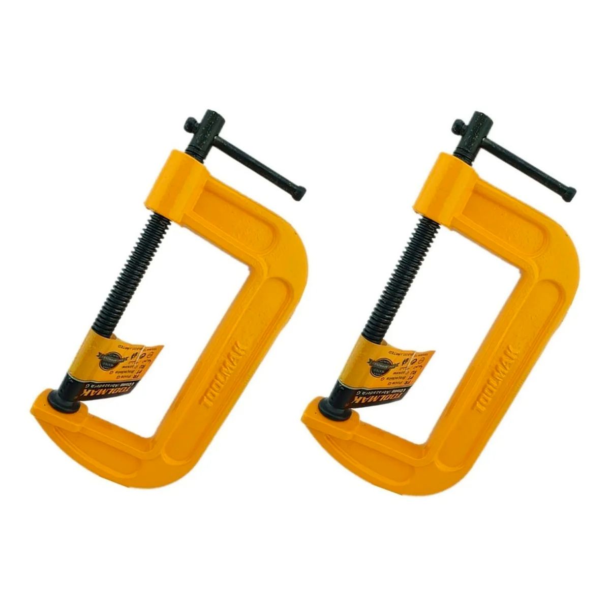 GENERICO - Pack 2 Prensa Tipo C 5 Pulgadas Toolmak
