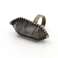 VEINTISEIS VEINTE - ANILLO CUARZO RUTILADO PLATA / JOYAS 2620