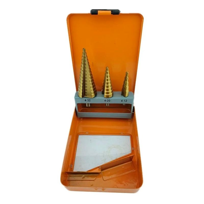 GENERICO - Juego Kit Set De Broca Escalonada 3 Piezas Toolmak