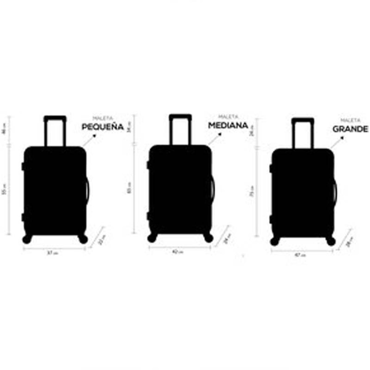 TODODESCUENTO - Set 3 Maletas Abs Ruedas 360° - Negro.---