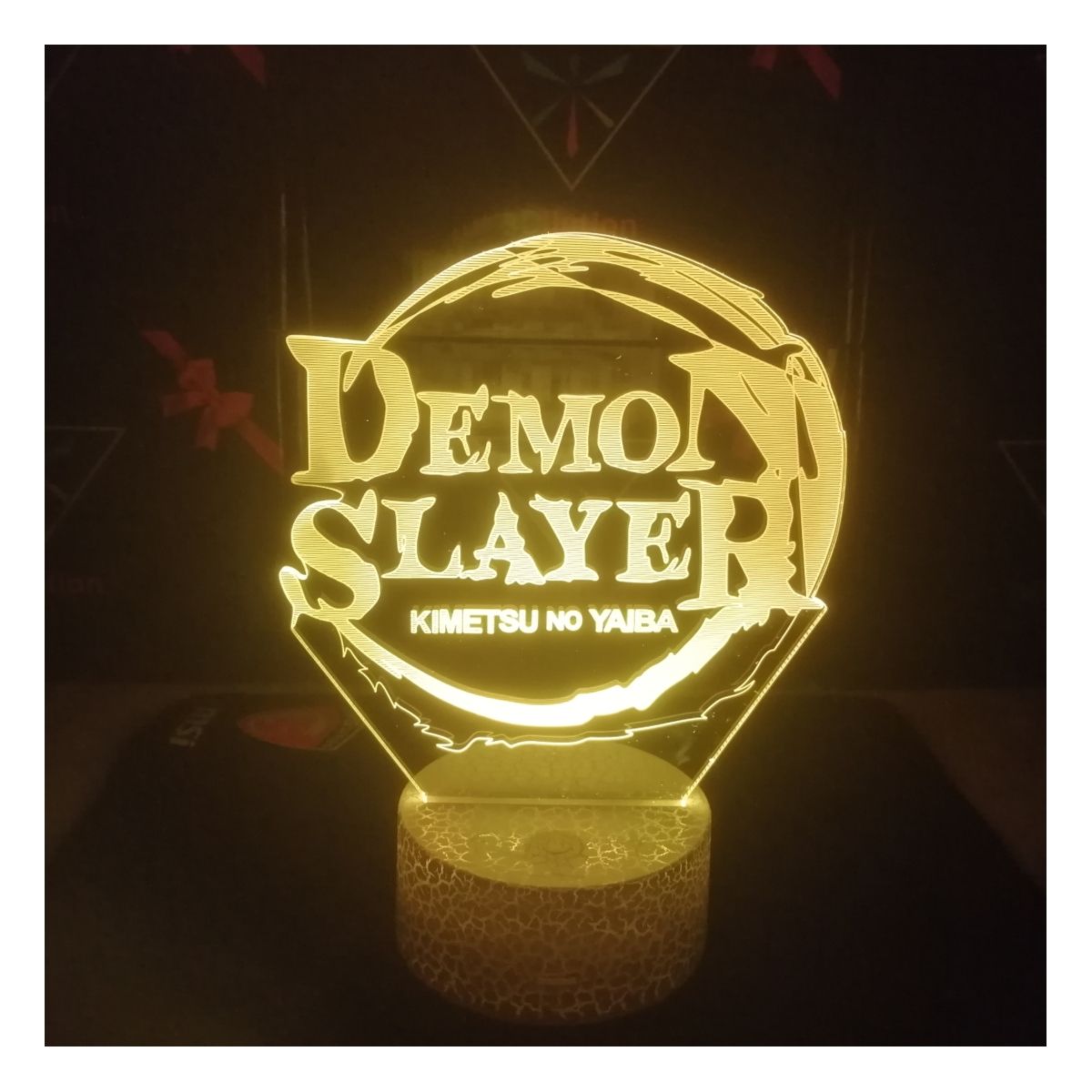 3DILUTION - Lámpara Ilusión 3d Demon Slayer Base Agrietada