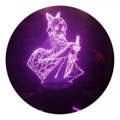 3DILUTION - Lámpara Ilusión 3d Shinobu Kocho Demon Slayer Base Negra
