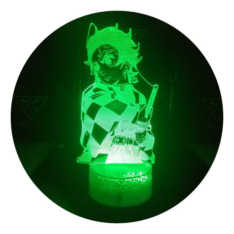 3DILUTION - Lámpara Ilusión 3d Tanjiro Kimetsu No Yaiba Base Agrietada