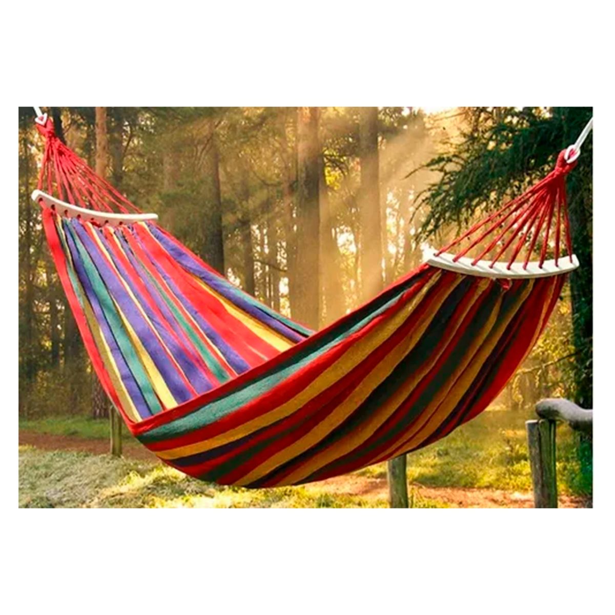 GENERICO - Hamaca con Barra Antivuelco 190cm x 100cm Hasta 250 kg