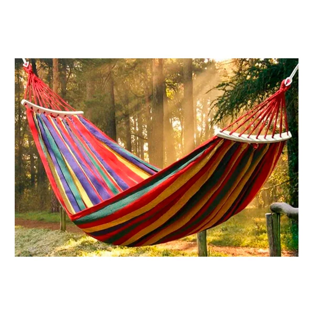 GENERICO - Hamaca con Barra Antivuelco 190cm x 100cm Hasta 250 kg