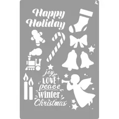 LA PAJARITA - Stencil Happy Holiday 20x30