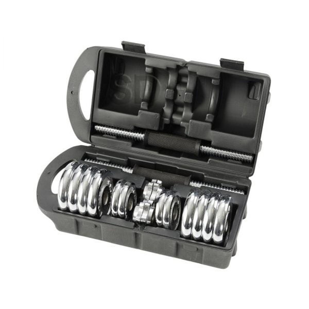 SDFIT - Mancuernas Cromadas York Maletín Set 20 KG