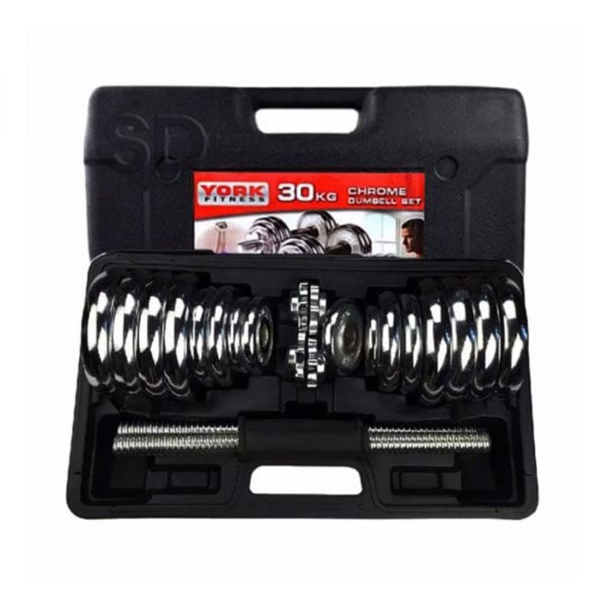 SDFIT - Mancuernas Cromadas York Maletín Set 30 KG