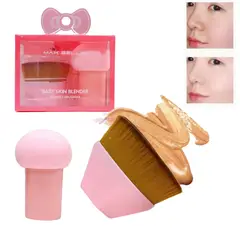 MAXBELLE - Brocha Plana De Maquillaje Kabuki Para Base Mas Estuche Protector