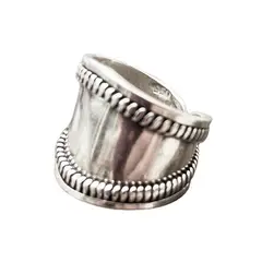 AMKALE - Anillo Plata Ajustable Grueso