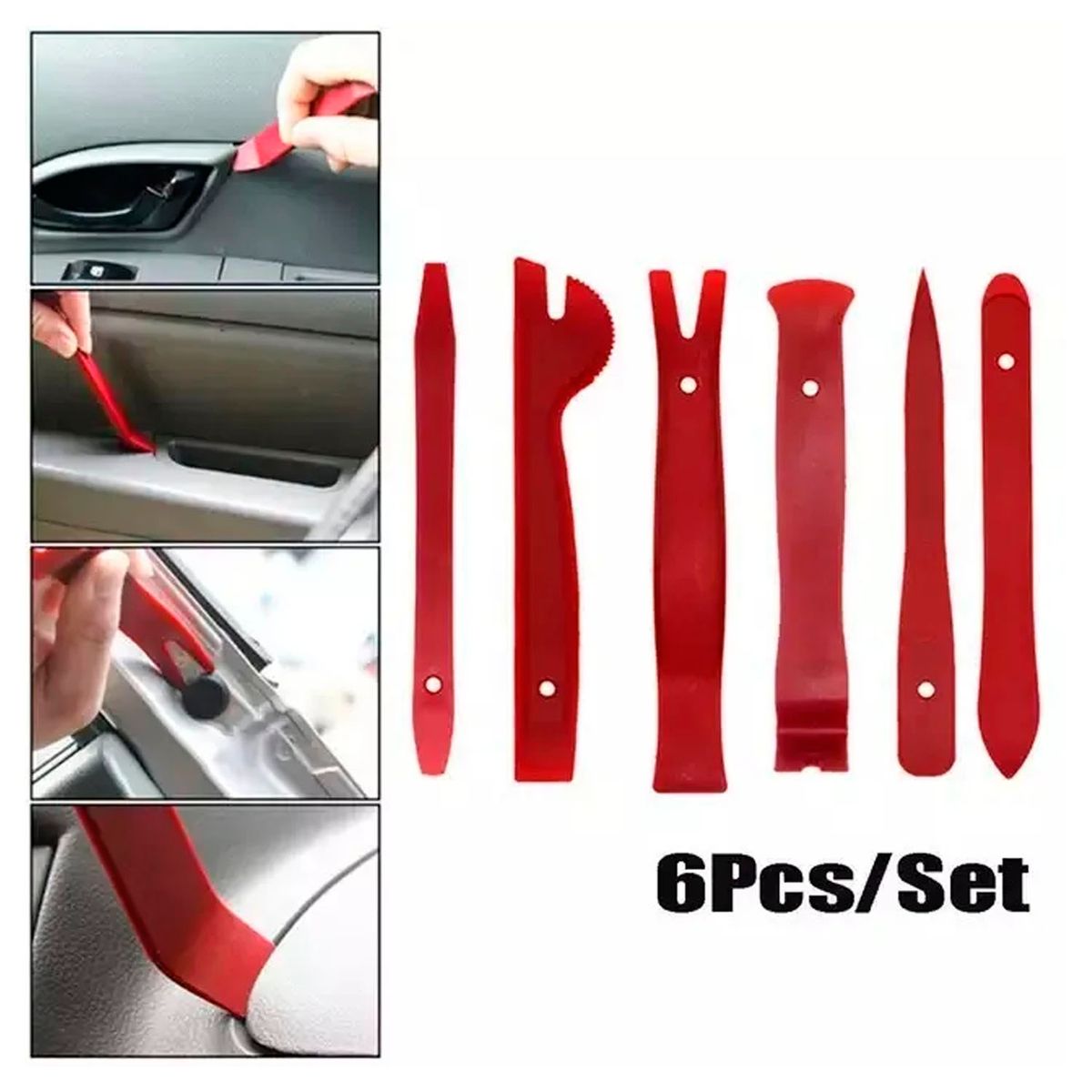 GENERICO - Set Herramienta Extraccion Radio Tablero Panel Puertas 6 Pcs