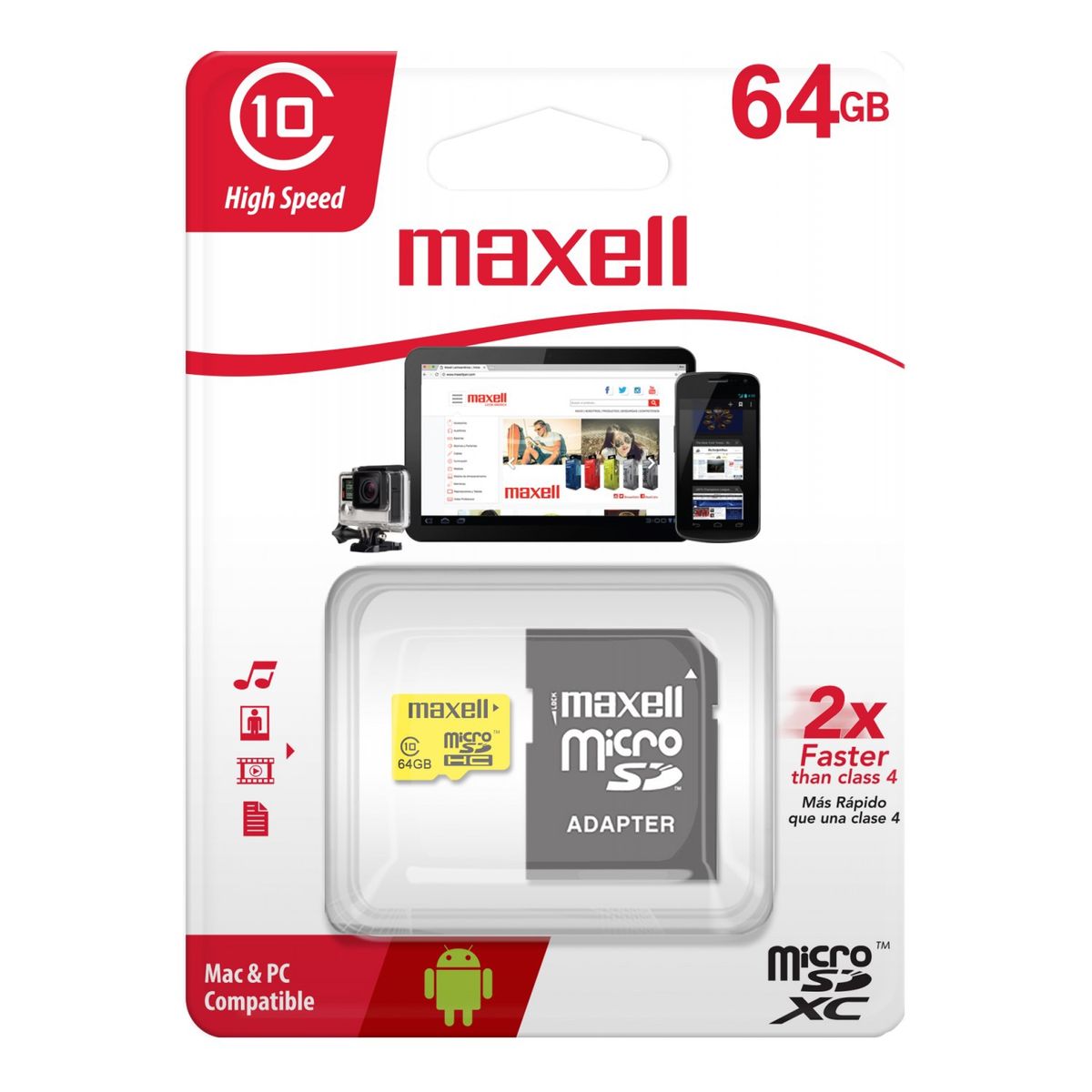 MAXELL - Tarjeta Memoria Micro SD XC 64GB Maxell