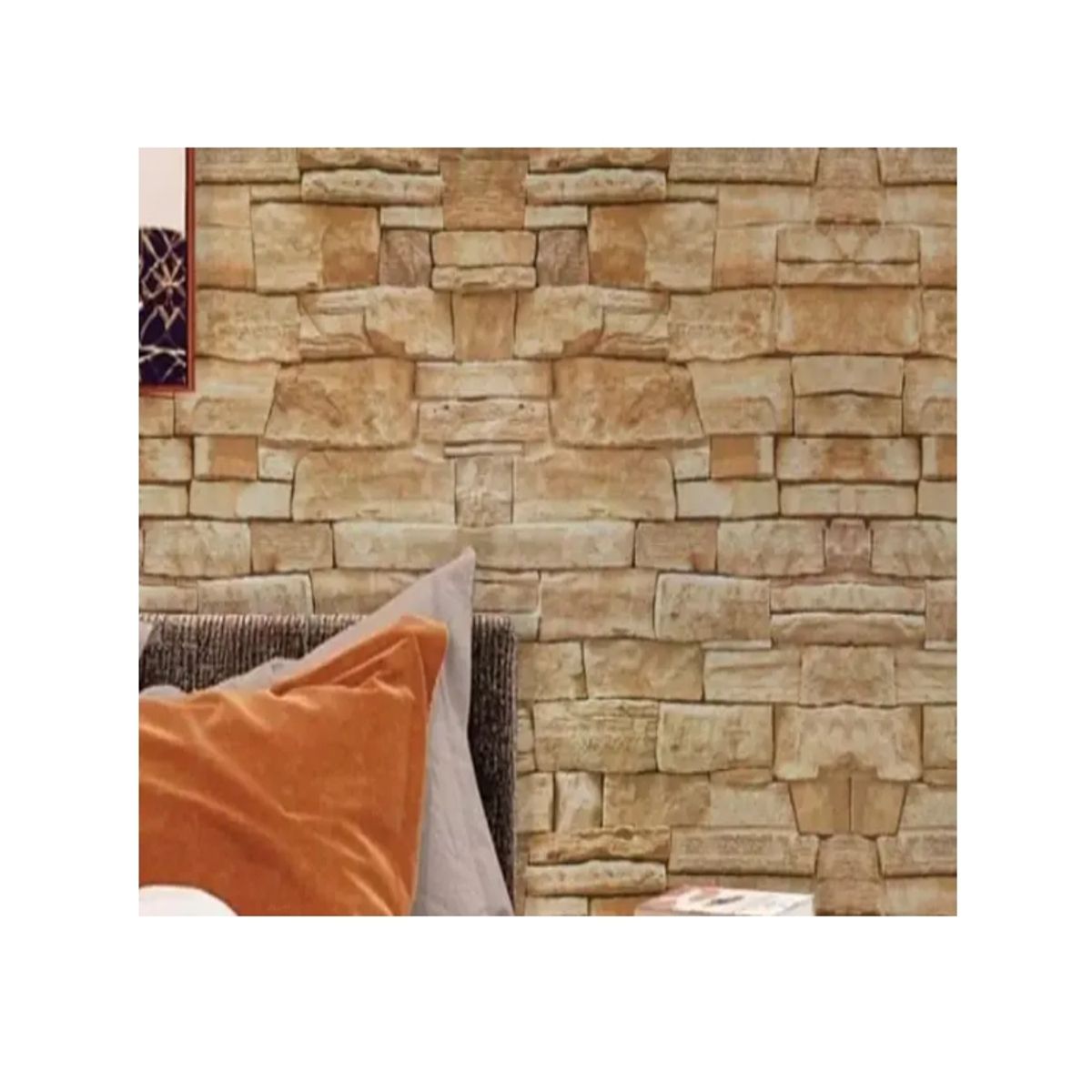 GENERICO - Papel Mural Autoadhesivo Rollo 10mt X 60cm Laja rustica.