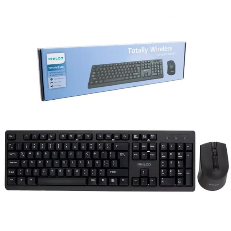 PHILIPS - Combo teclado y mouse inalámbrico Philips SPT6354