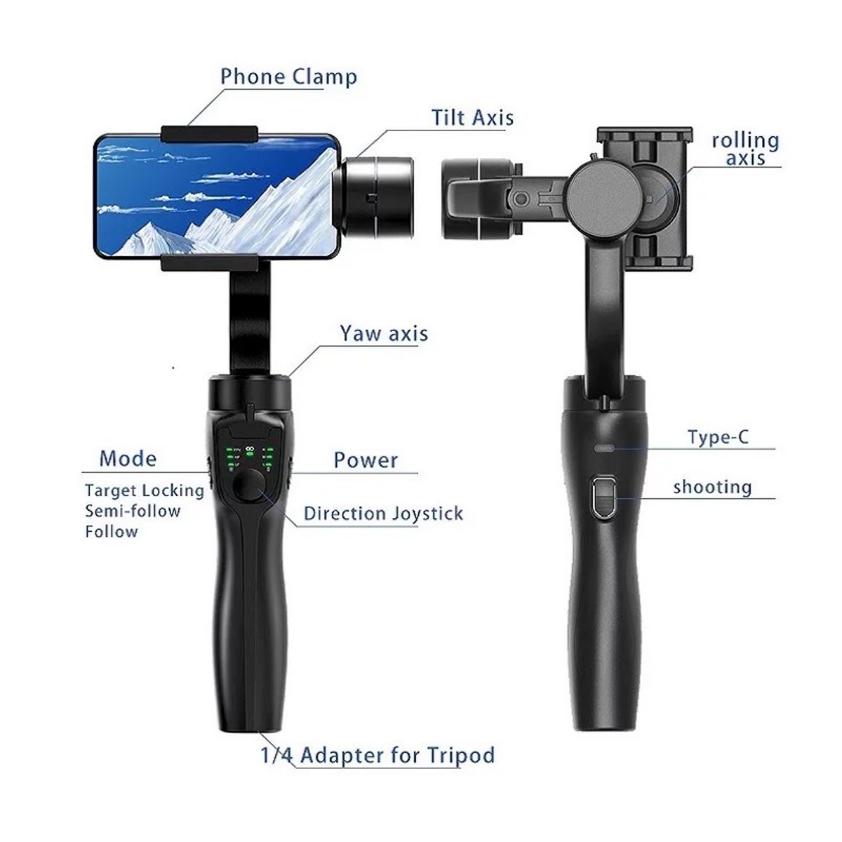 ACTUAL - Estabilizador de Celular y Cámara de Acción 3 Ejes Gimbal Más Trípode