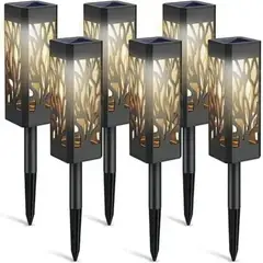 GENERICO - Estacas Solares Huecas Para El Césped Jardin 6 unidades