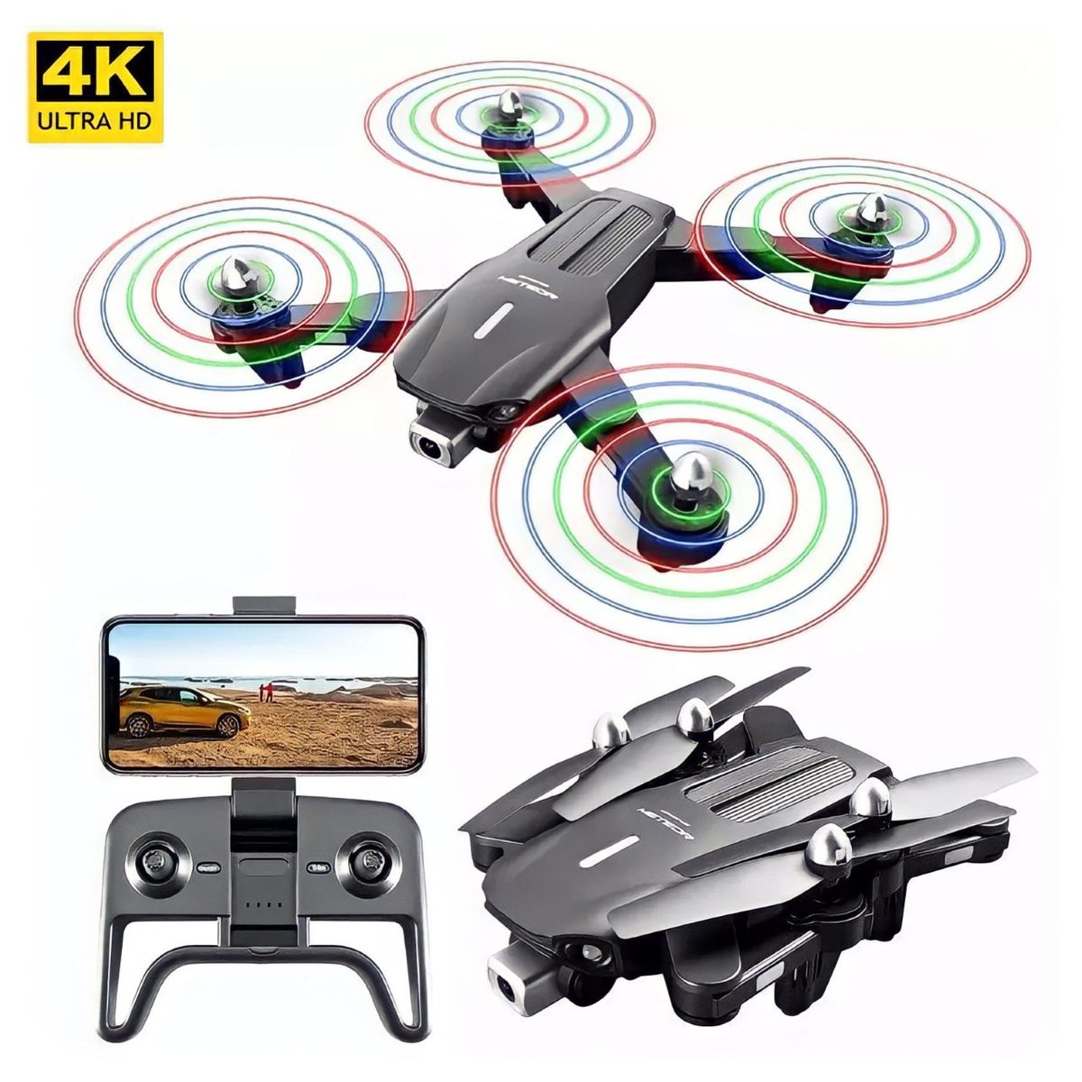 ACTUAL - Dron Helices Multicolores 2 Cámaras 4k Ultra Hd 50x Zoom