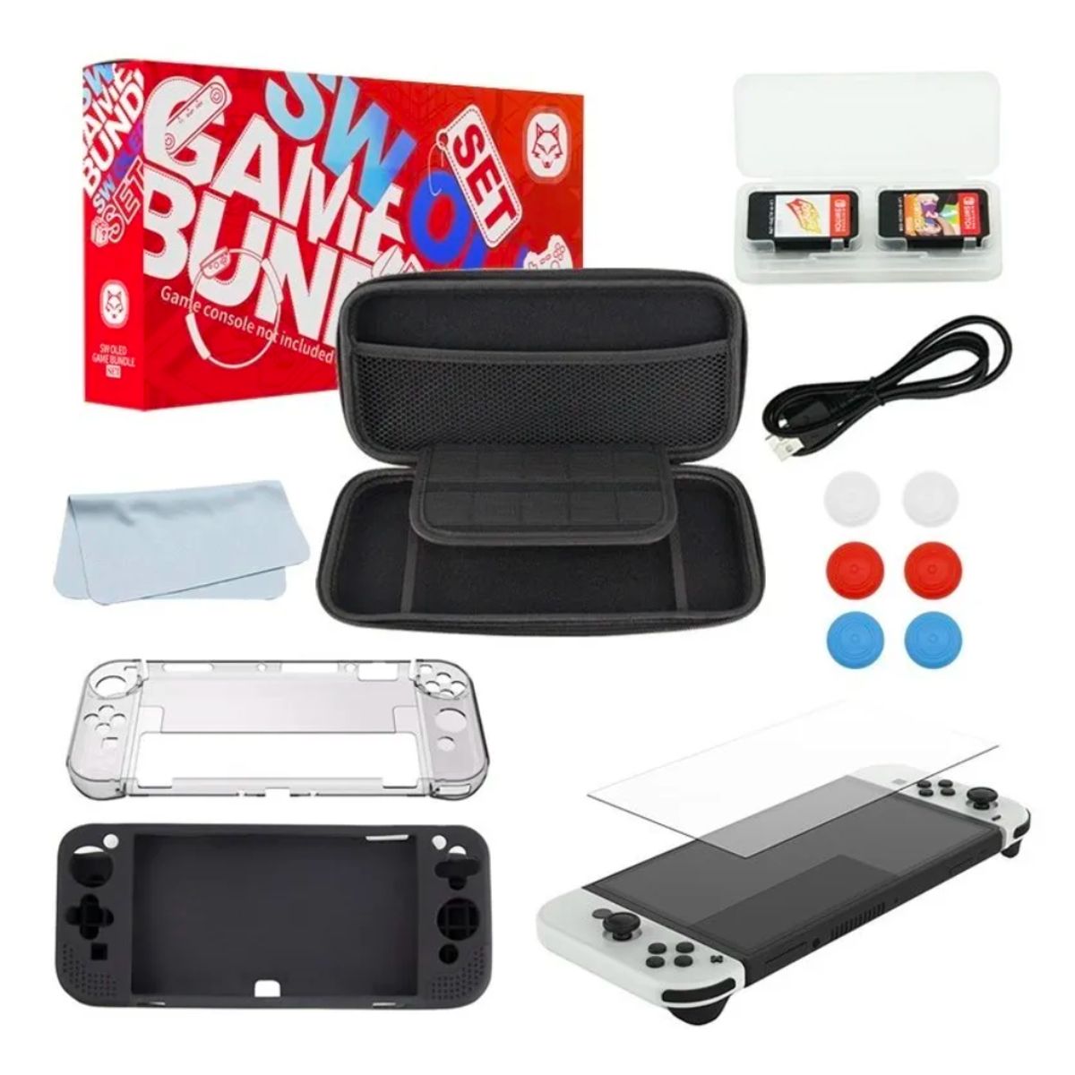 GENERICO - Kit Accesorios estuche para Nintendo Switch Oled funda bolso carcasa