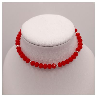 Imagen 2 del producto Pulsera cristales roja con plata