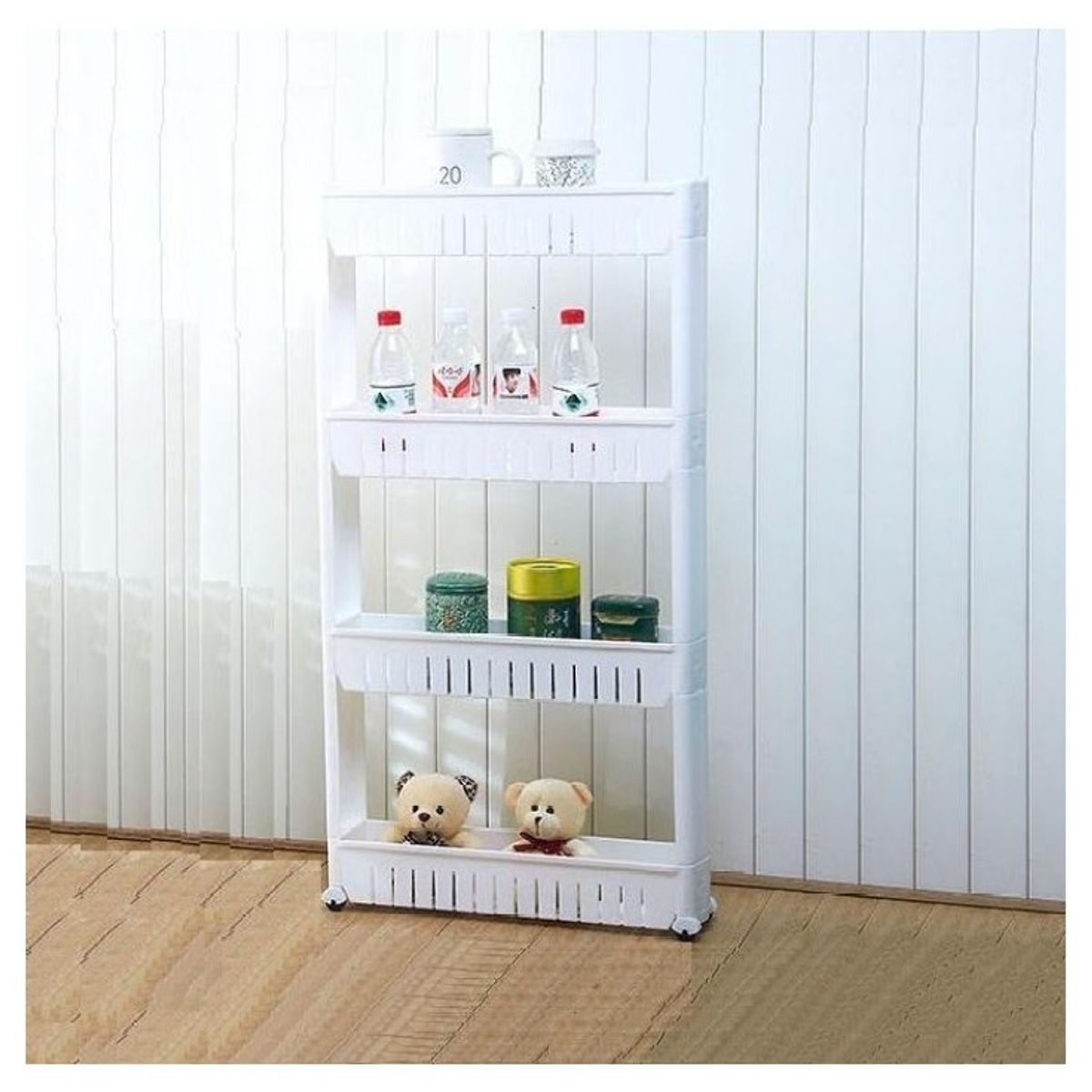 GENERICO - Organizador Estante de 4 Niveles con ruedas Multiuso Baño Cocina