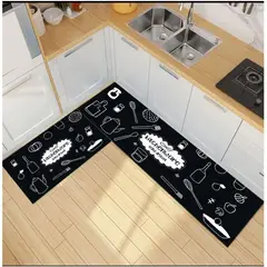 GENERICO - Pack de 02 Alfombra para Cocina con Antideslizantes.