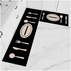 GENERICO - Pack de 02 Alfombra para Cocina con Antideslizantes.