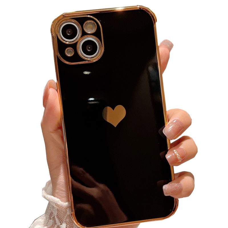 GENERICO - Carcasa Corazones iPhone 14 Negro