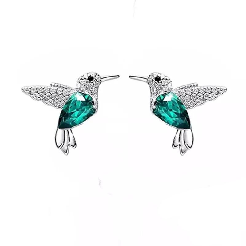 GENERICO - Aros Colibrí plata 925 joya juvenil mujer