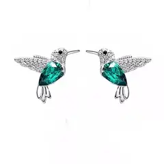 GENERICO - Aros Colibrí plata 925 joya juvenil mujer