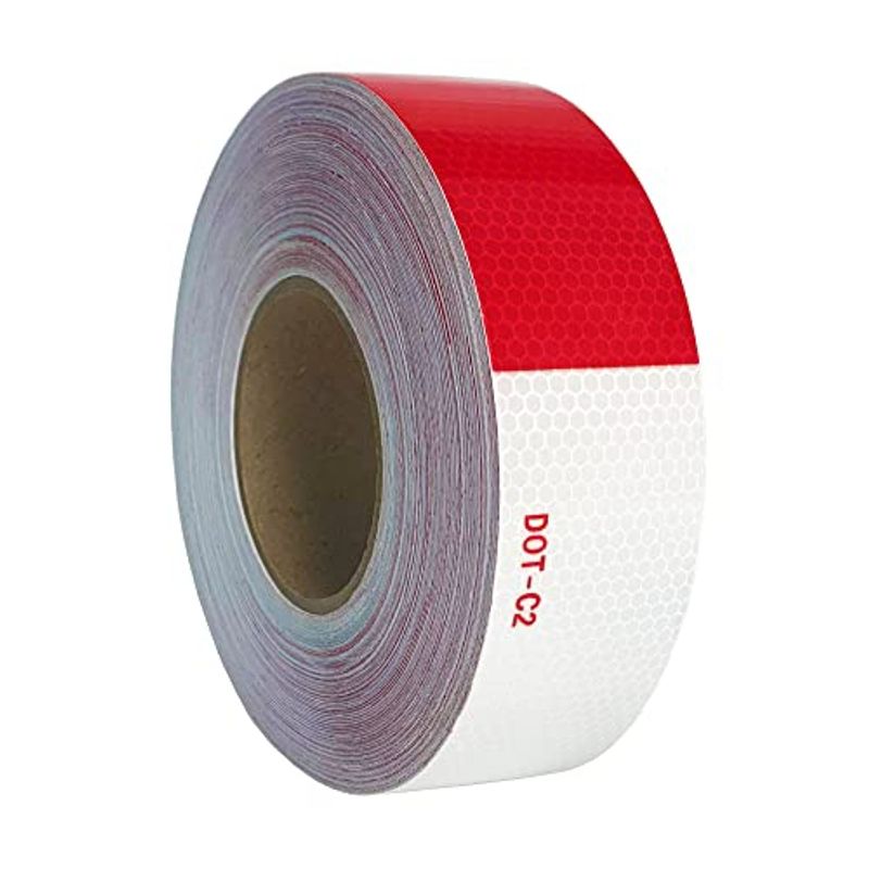 MUSASHI - Cinta Reflectante Seguridad Rojo Blanco 45 Mts Dot C2 Legal