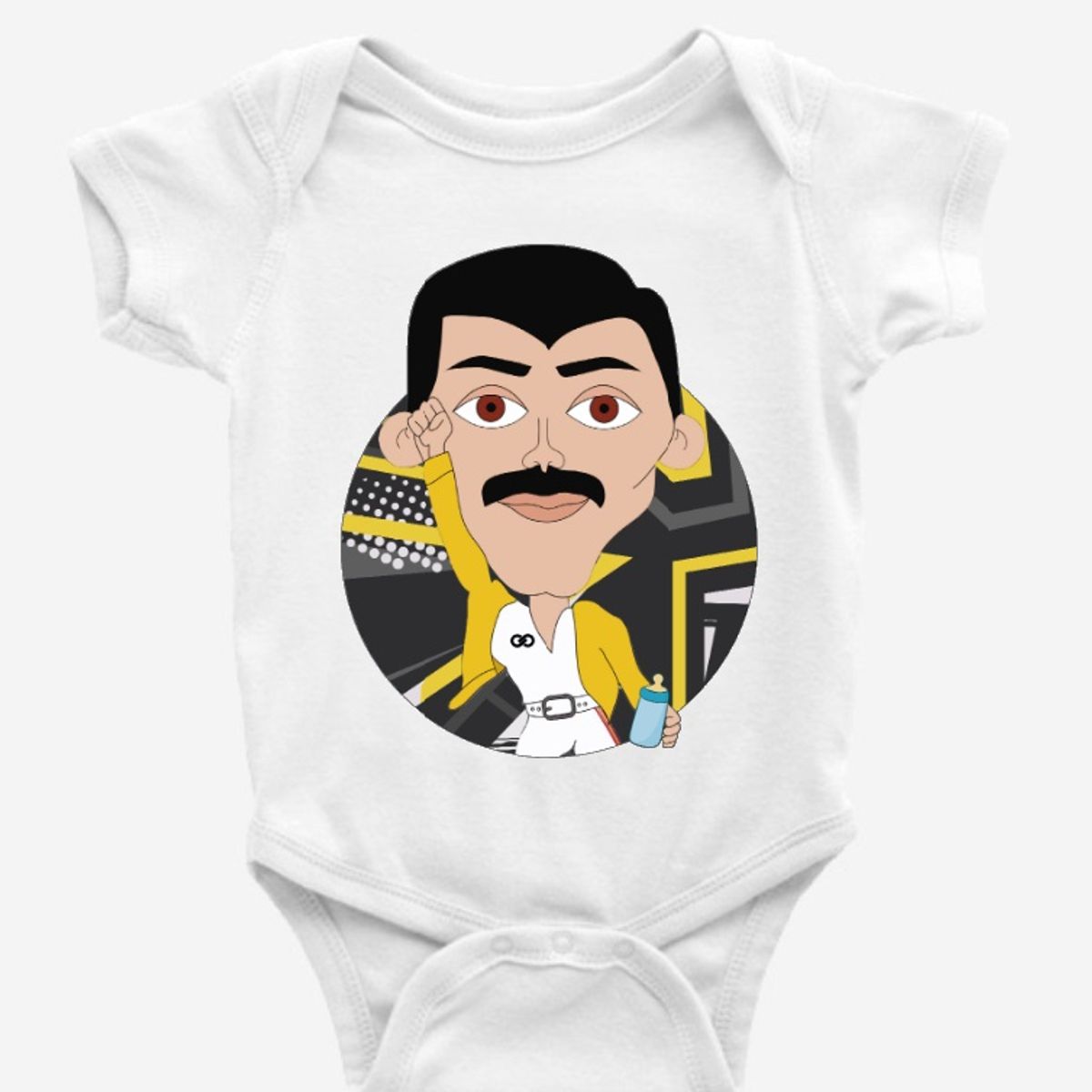 GENERICO - Body Bebé Rockero Baby Freddy Mercury Banda Rock Infinity Queen