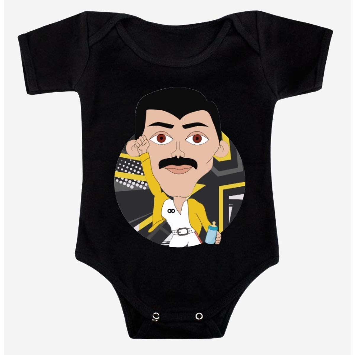GENERICO - Body Bebé Rockero Baby Freddy Mercury Banda Rock Infinity Queen