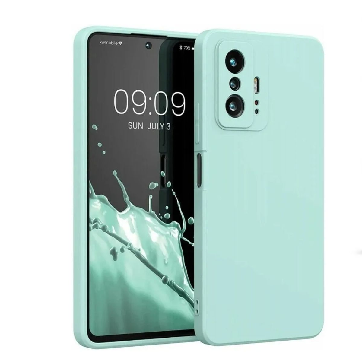 OEM - Xiaomi MI 11T y MI 11T Pro Carcasa de Silicona Slim Antihuellas Menta
