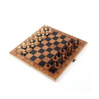 Juego de Mesa Ajedrez De Madera Set 3 en 1