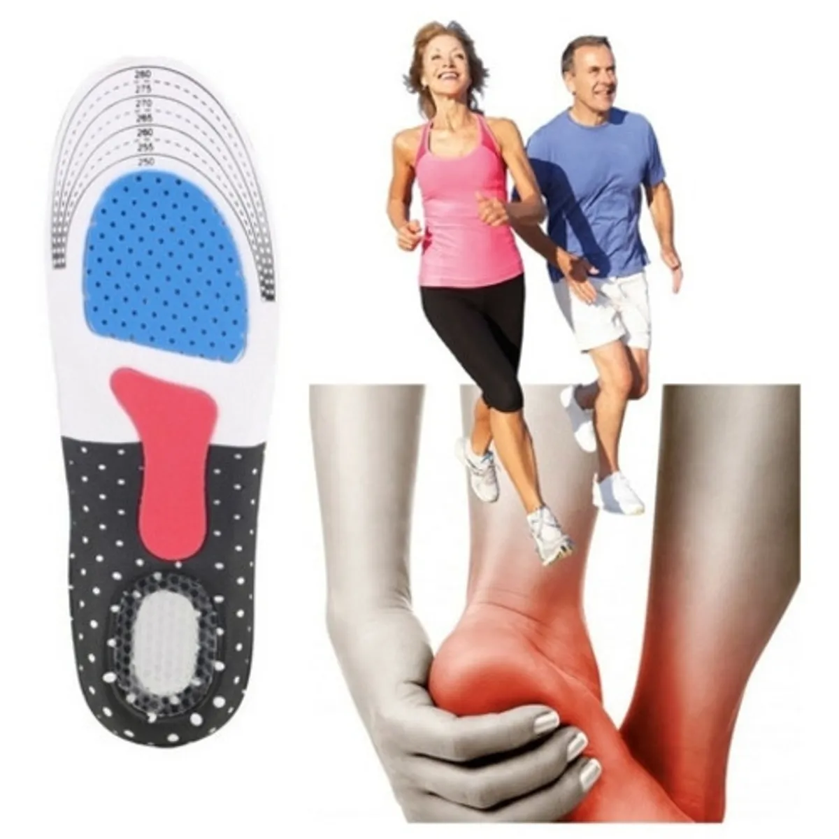 GENERICO - Par Plantillas Espolon Fascitis Plantar Mujer Recortable 35 al 40.-