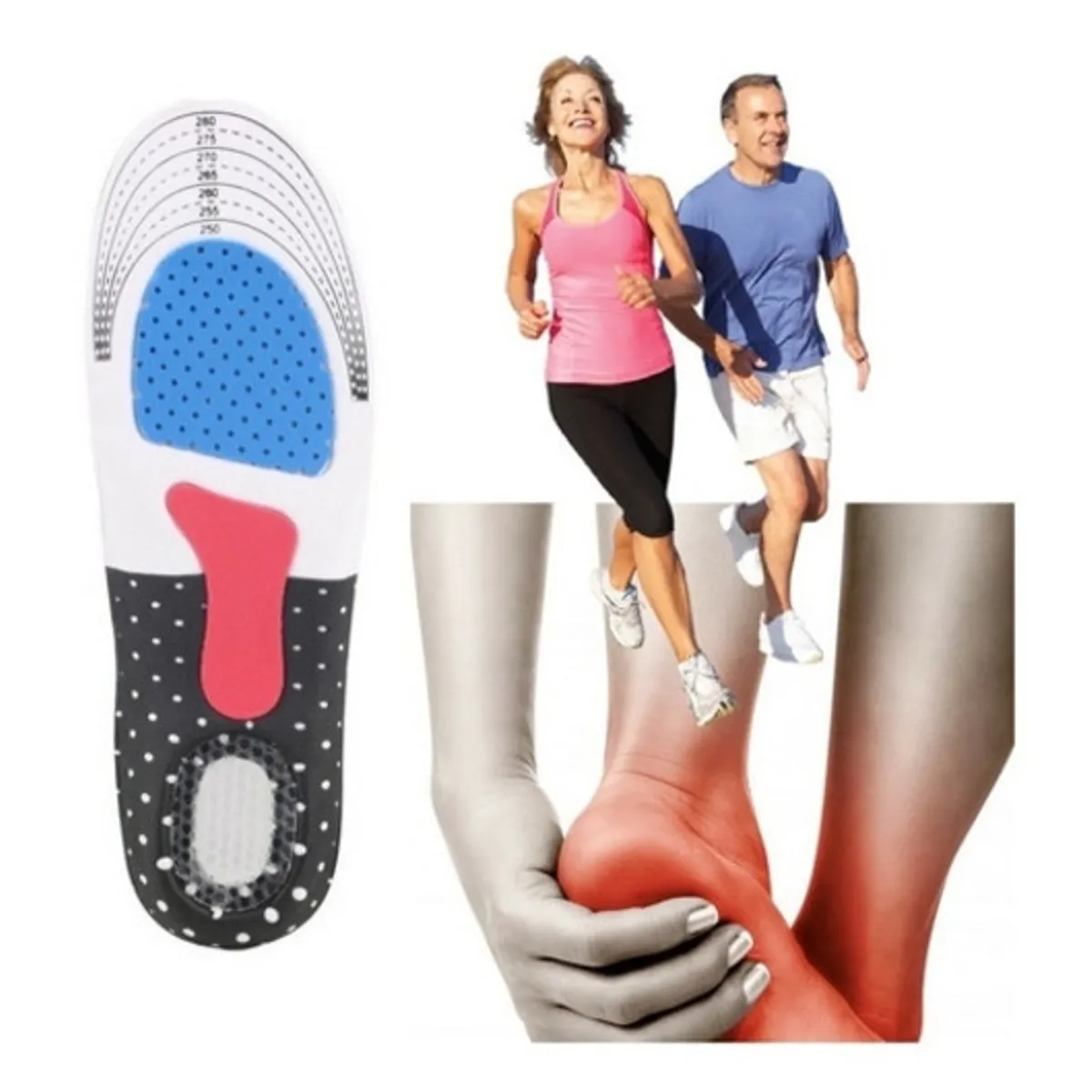 GENERICO - Par Plantillas Espolon Fascitis Plantar Mujer Recortable 35 al 40.-