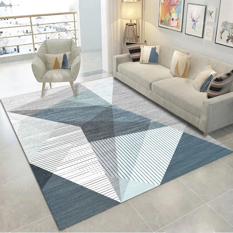 CRUSEC - Alfombra Liviana 3d Moderna Para Sala De Estar 140 X 200 Cm Azul